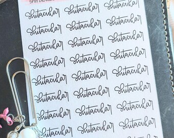 Shitacular Script Planner Stickers | Funny Planner Stickers | Handwritten Script Sticker