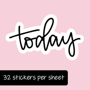 Today Script Planner Stickers | Lowercase Today Stickers | Minimal Planner Stickers | Bullet Journal & Daily Planning