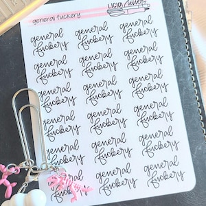 General Fuckery Planner Stickers | Funny Swear Word Stickers | Adult Planner Stickers | Handwritten Script
