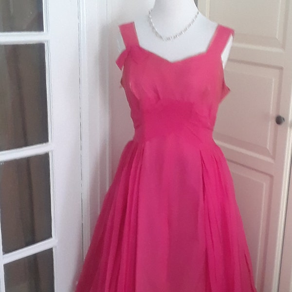 Simple Burgundy 50s tea length Dress