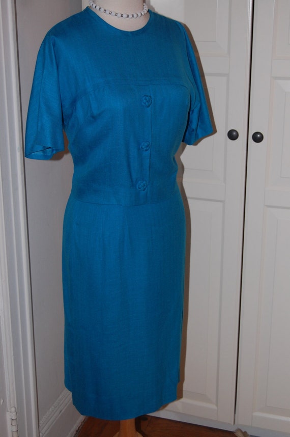royal blue 50s dress