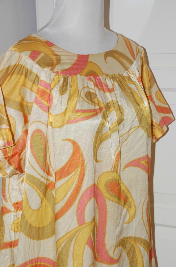 70s Dress, Mod, Paisley, Caftan, Shift,Keyloun, Ho