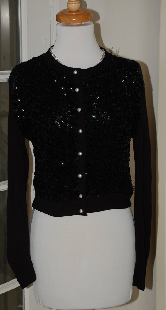 50s Cardigan 1950s Sweater Sequins Orlon Beaded Size 38B - Etsy