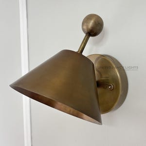 Handmade Vintage Brass Wall Sconce: Mid-Century Style Light