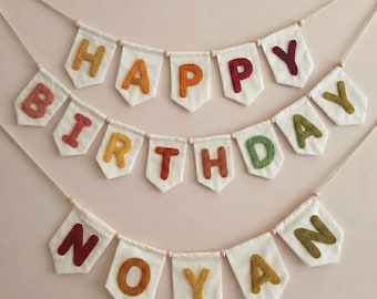 Faixa de Feliz Aniversário Personalizada, Faixa de Primeiro Aniversário, Faixa de Feliz Aniversário Personalizada, Guirlanda de Linho de Aniversário, Faixa de Feliz Aniversário Personalizada