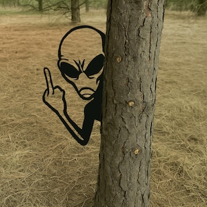 Alien Peek-a-Boo Metal Sign,