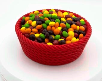 Tazón de dulces de enredaderas rojas hecho para Halloween, escritorio, oficina, sala de espera