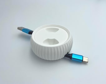 Organizador de cables retráctil: enrollador de cables sin enredos