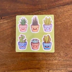Lindas pegatinas de plantas y suculentas: ¡perfectas para diarios, computadoras portátiles y regalos!