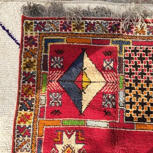 Handknuten röd ullmatta • Tribal Boho Oriental, 5x8 8x10 bild 13