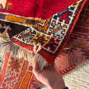 Handknuten röd ullmatta • Tribal Boho Oriental, 5x8 8x10 bild 4