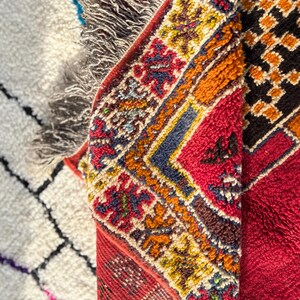 Handknuten röd ullmatta • Tribal Boho Oriental, 5x8 8x10 bild 7