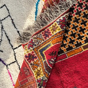 Handknuten röd ullmatta • Tribal Boho Oriental, 5x8 8x10 bild 10