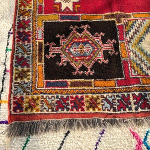 Handknuten röd ullmatta • Tribal Boho Oriental, 5x8 8x10 bild 8