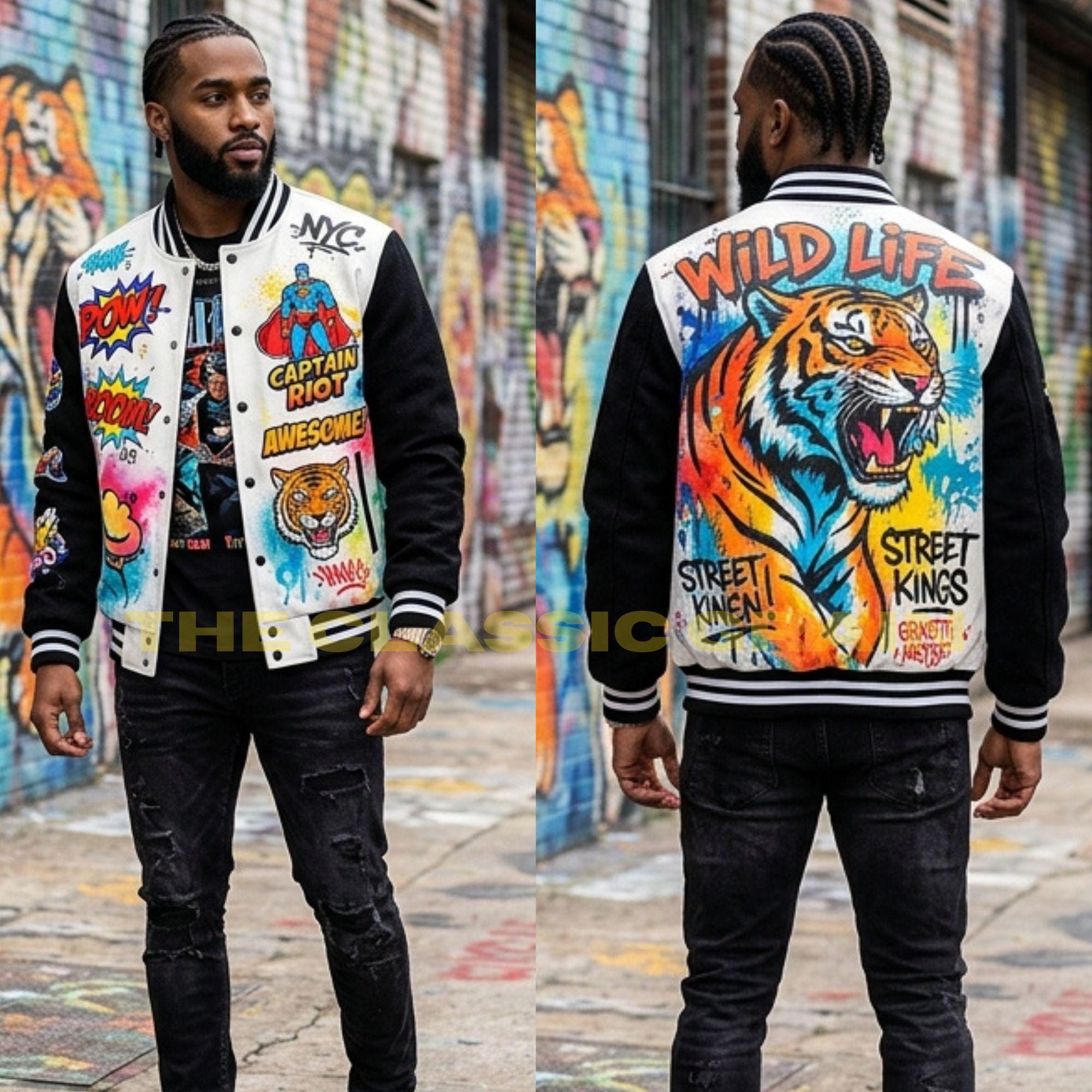 Graffiti Leather Jacket Men - Etsy