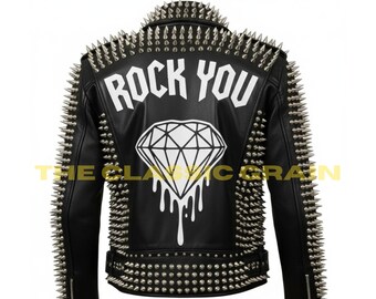 ブラックデニムパンク/ヘビーメタルバトルジャケット（The Forsaken