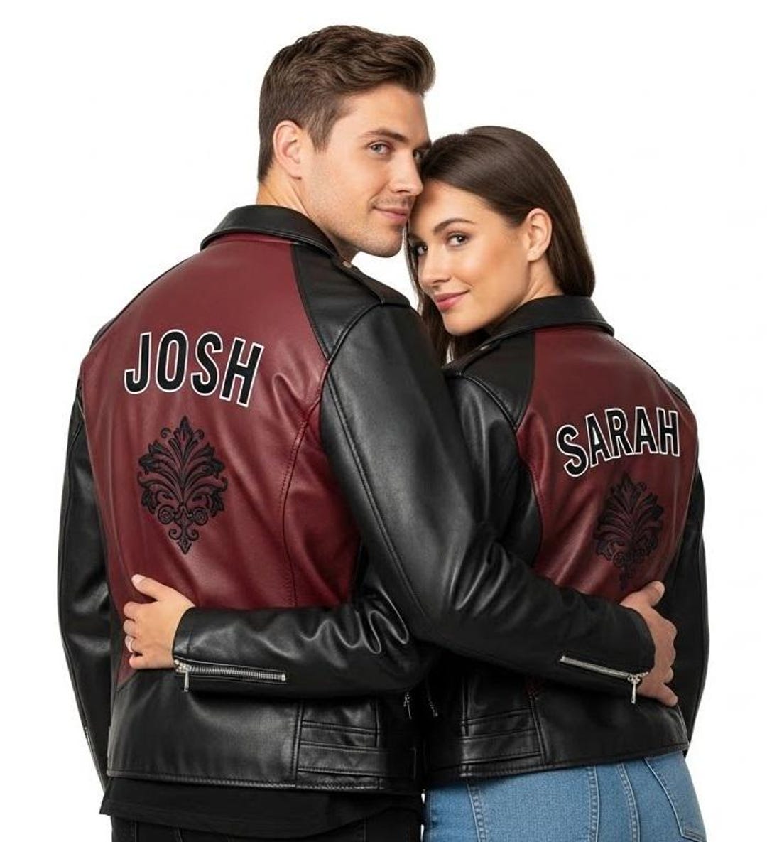 Couples Matching Leather Moto Jackets, Personalized Anniversary Gift - Etsy