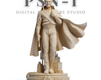 Lando Calrissian Legendary Sculpture & Portrait Bust Collection – Cape Flow Hero Pose | Premium Display | Collector Diorama STL