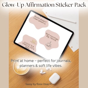 Black Girl Affirmation Stickers | Glow Up Quotes Digital 9 Pack