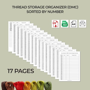DMC-opberger voor garen | Voorraadtracker | Logboek opslaglocatie