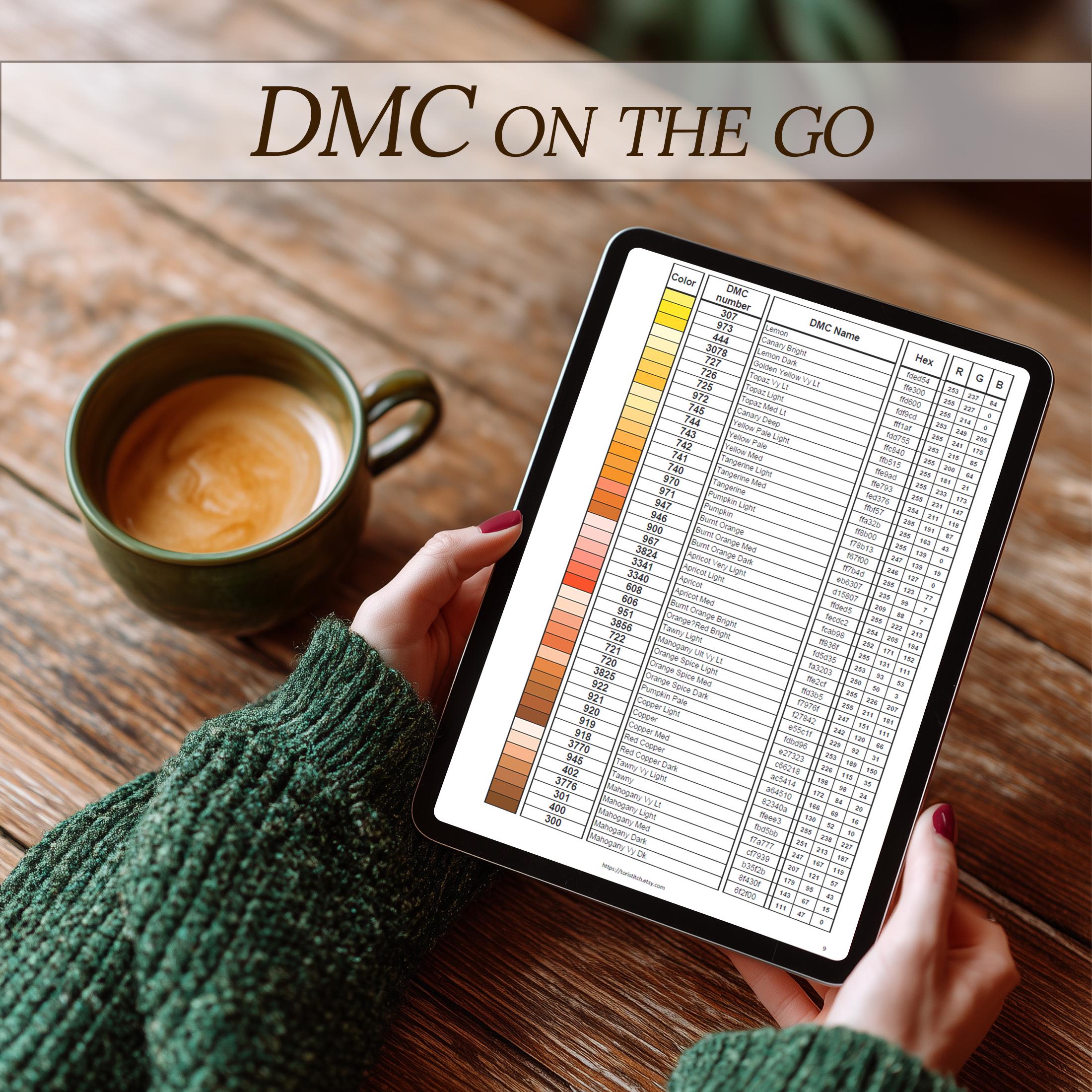 DMC Color Palette 611 Colors: RGB and Hex Codes | Printable PDF ...