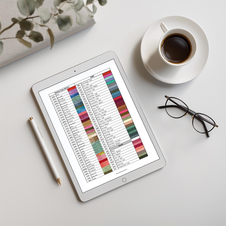 DMC Conversion Chart: Weeks Dye Works to DMC, Floss Conversion PDF ...