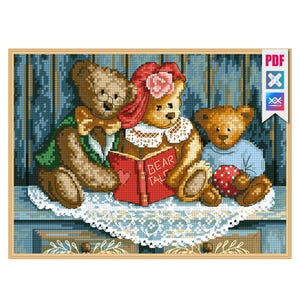 Vintage Teddy Bears Cross Stitch |Download PDF Pattern Keeper SAGA