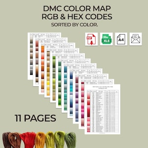 DMC Color Map: RGB & HEX Codes | Sorted by Color