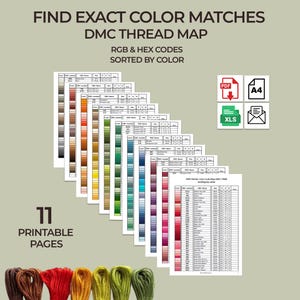 DMC Color Map: RGB & HEX Codes | Sorted by Color