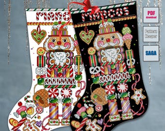クロスステッチパターン：くるみ割り人形のクリスマスストッキング | PDF | パターンキーパー | SAGA