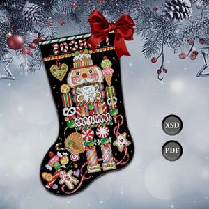 Nutcracker Christmas Stocking Cross Stitch Pattern  PDF + Pattern Keeper