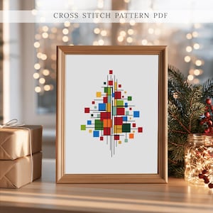Pixel Tree Pattern: Modern Christmas Cross Stitch Design for Pattern Keeper, Printable Holiday PDF Chart
