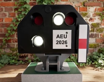 Sh1/HP0 bloksignaal, ballastdwergspoorlijn, spoorwegsignaal, lichtbloksignaal, signaalreplica