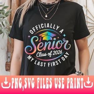 Senior 2026 SVG PNG: Graduation Class Shirt Design (Digital Download
