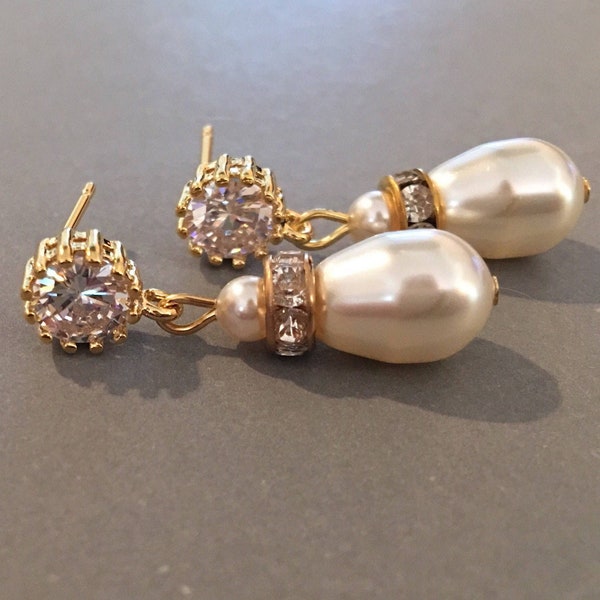 Teardrop Wedding Earrings Etsy