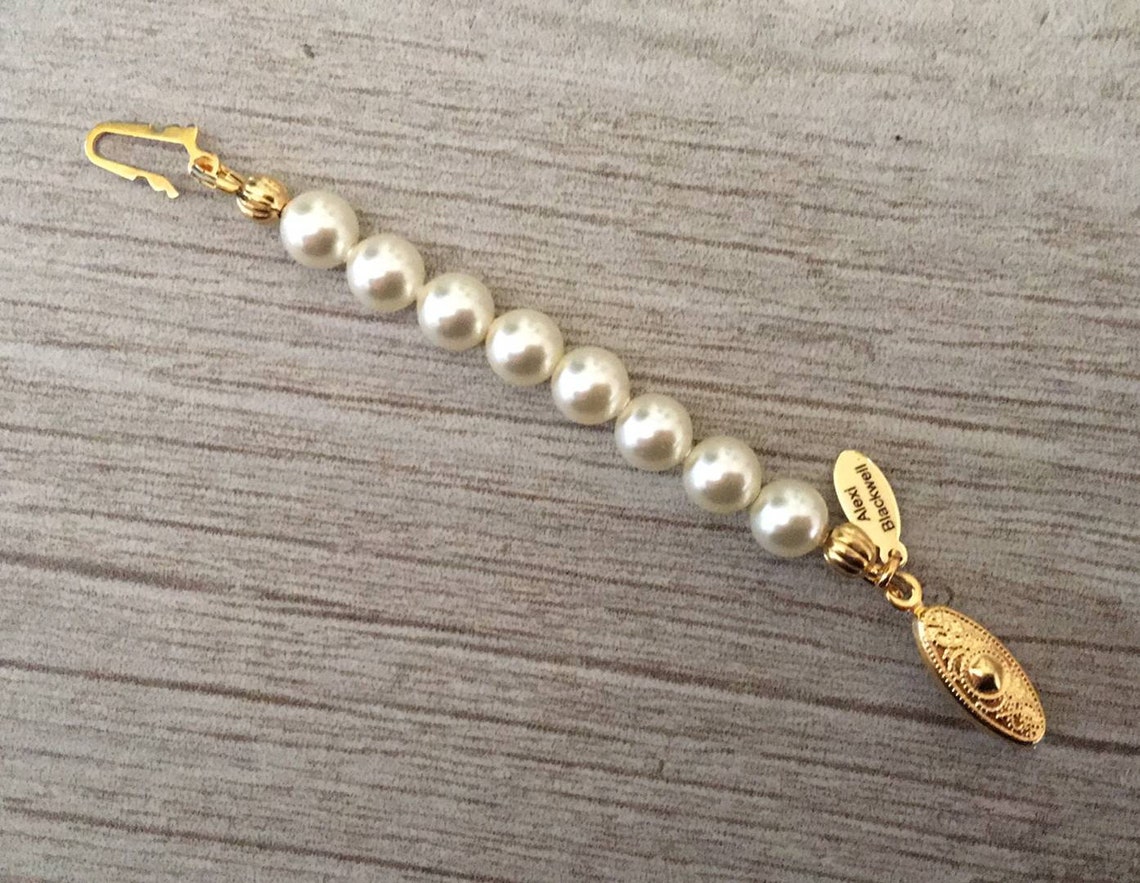 Pearl Necklace Extender fish hook clasp in Silver or Gold a Etsy