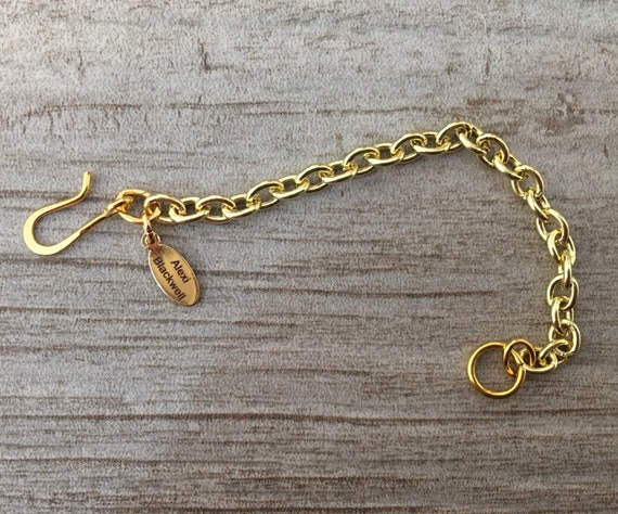 Gold Necklace Extender Heavier Chain With Hook Clasp in Gold or