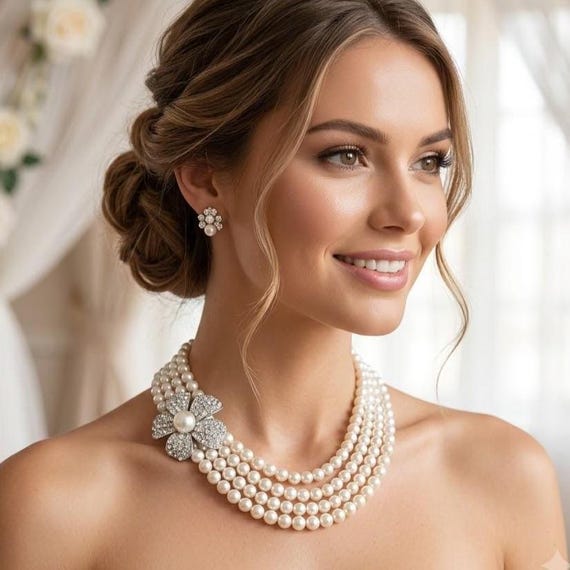 Gold Pearl & Crystal Statement Necklace - Women Jewelry Amazon.com: Ted Baker London Divinaa Pearl & Crystal  main image 2