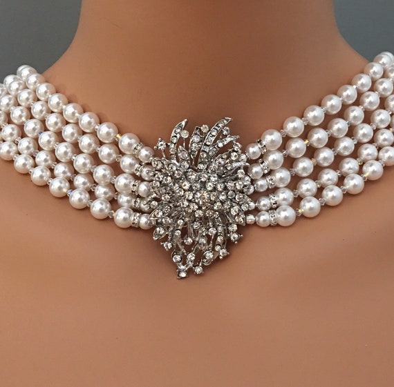 Audrey Hepburn Style Necklace Replica Pearl Necklace With - Etsy