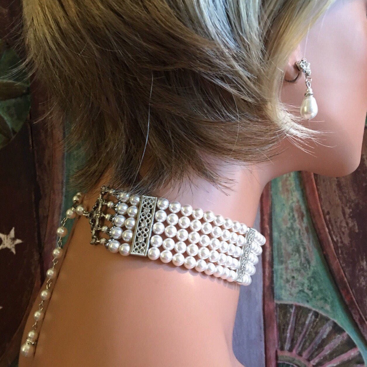 Etsy pearl choker deals