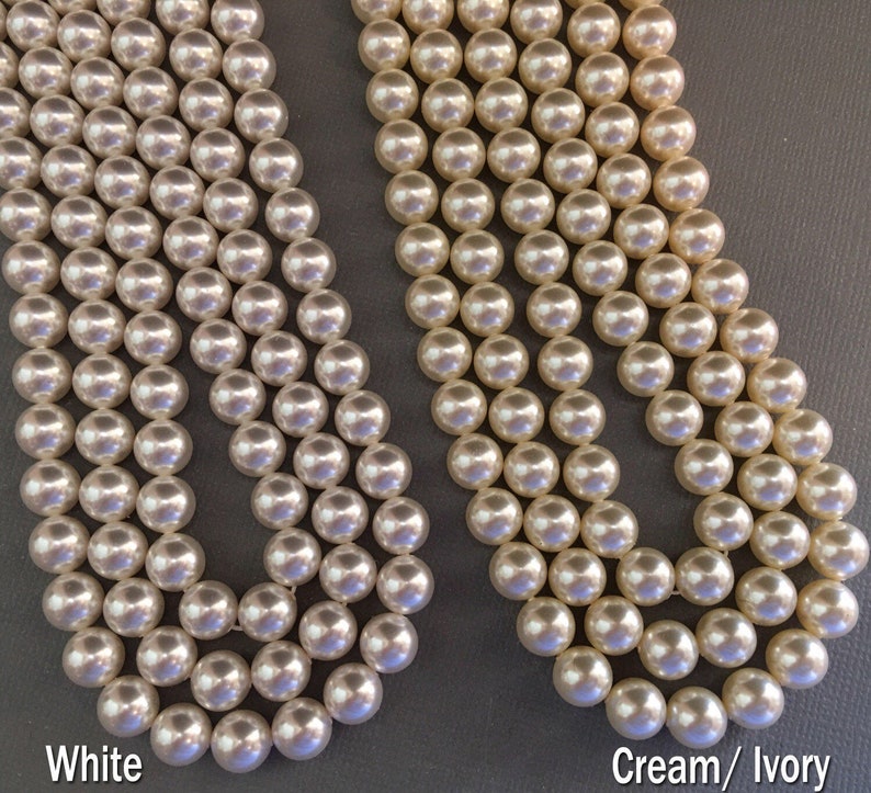 Ensemble de bijoux de demoiselle dhonneur, collier de perles, bracelet et boucles doreilles, un seul brin de perles Swarovski crème ivoire ou votre choix de couleur de mariage image 9
