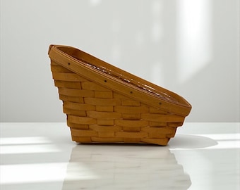 Cesta pequena para vegetais Longaberger com protetor de plástico – Clássica 15008, Cesta de cozinha colecionável