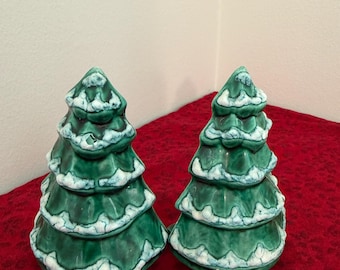 Vintage 2 piece Christmas Tree Cocktail Napkin Holder