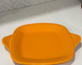 Tangerine Square Tray with Handles Platter, P86 Fiestaware