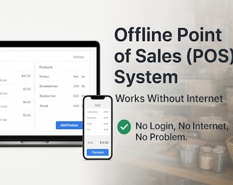 Offline Point of Sales (POS) System for Small Business | Works Without Internet | Local Browser HTML App for Freelancers & Market Vendors