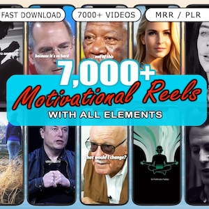 7000+ motywacyjnych rolek | Wirusowe motywacyjne filmy na Instagram, TikTok, YouTube Shorts | PLR/MRR Digital Download
