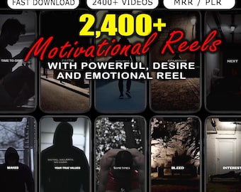 Más de 2400 videos motivacionales con contenido poderoso, emotivo y viral para Instagram, TikTok, YouTube Shorts y descarga digital PLR/MRR.