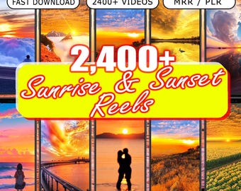 Más de 2400 videos de amaneceres y atardeceres / Videos virales de amaneceres y atardeceres para Instagram, TikTok y YouTube Shorts / Descarga digital PLR/MRR