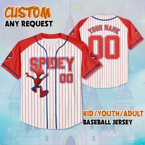 Personalisierte Spidey and Friends Baseball Jersey, Benutzerdefiniertes Team Outfit