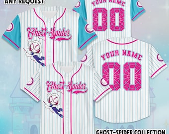 Personalized Ghost-Spider Baseball Jersey, Custom Ghost-Spider Jersey Shirt, Disneyland Baseball Team Outfit, Birthday Gift